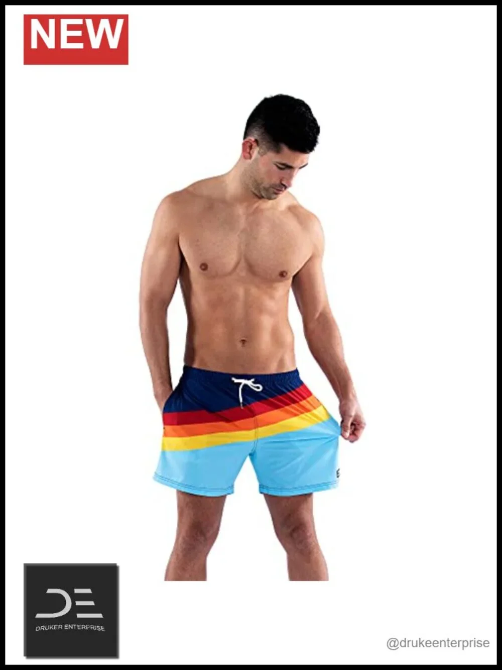 Premium Men's Swim Trunks with Compression Liner, 5